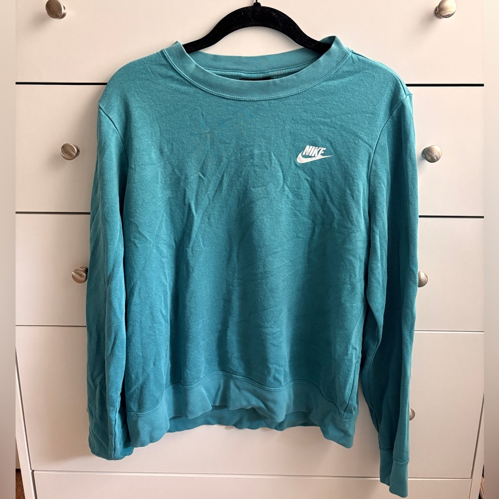 nike teal blue long sleeve sweater
